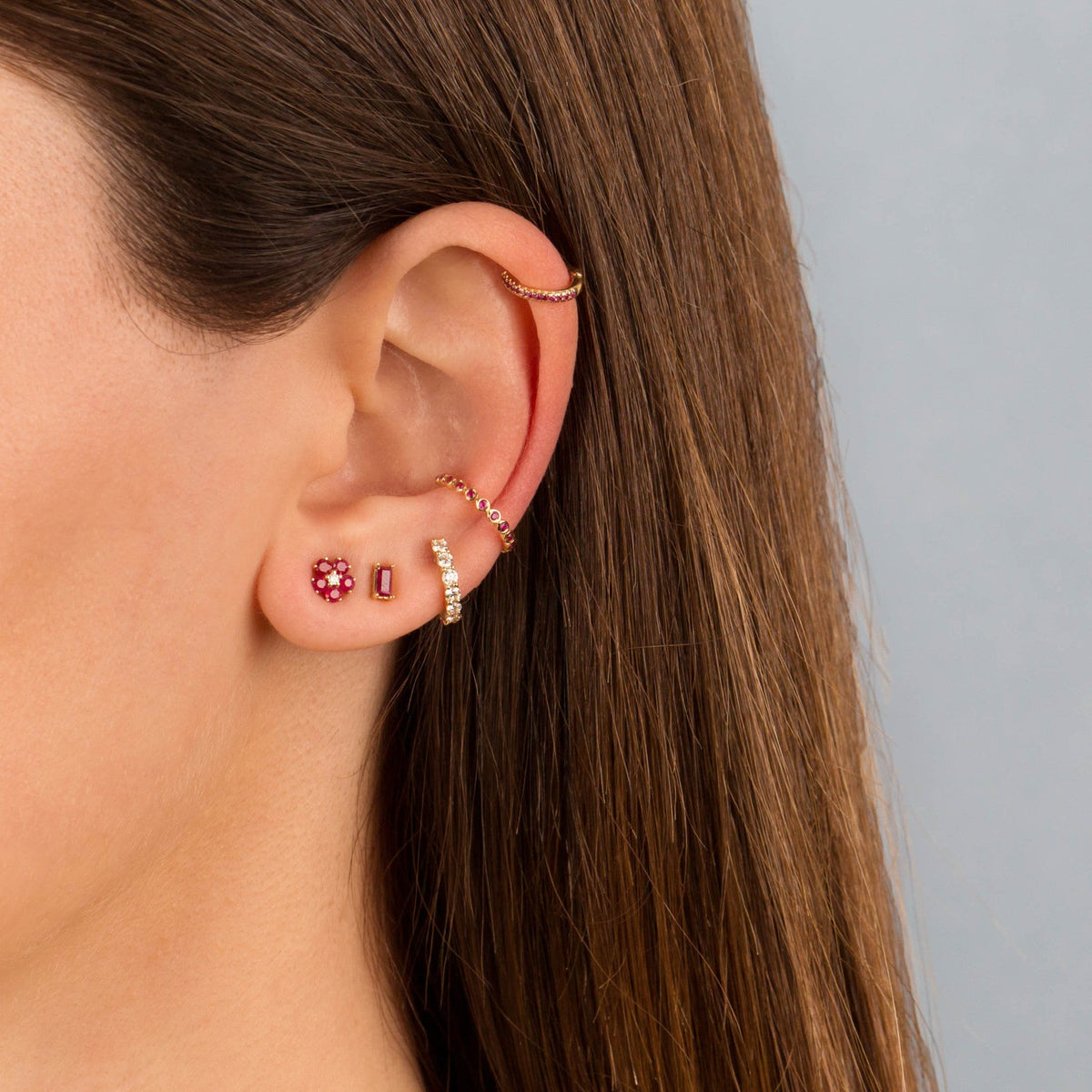 Flower earrings set