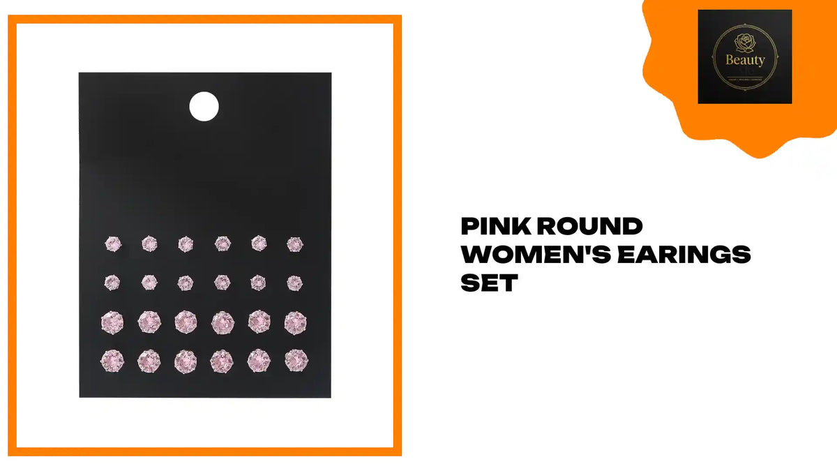 Pink Round Women's Earings Set by@Outfy