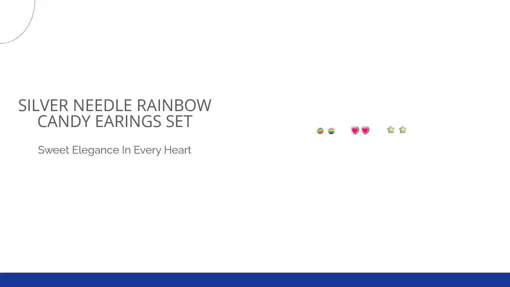 Silver Needle Rainbow Candy Earings Set by@Outfy