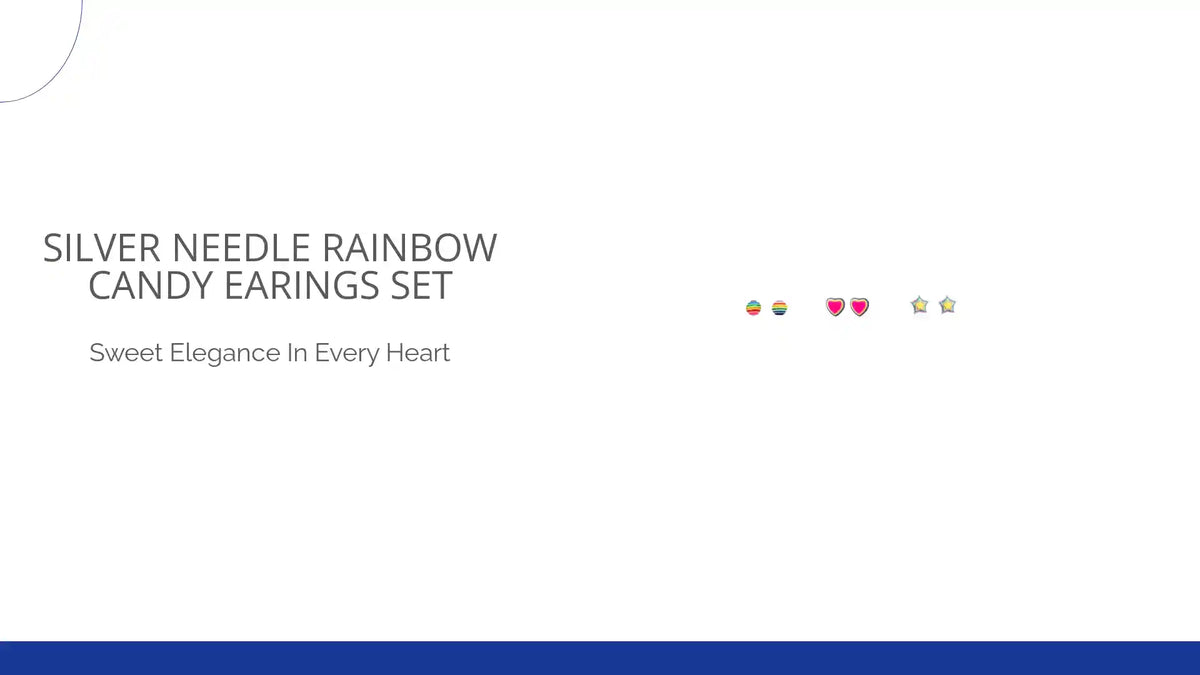 Silver Needle Rainbow Candy Earings Set by@Outfy